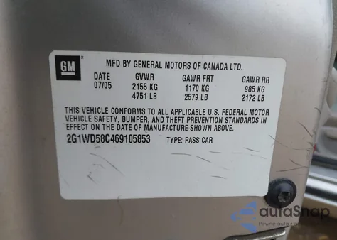 2006 Chevrolet Impala Ss z USA, uszkodzony, nr VIN 2G1WD58C469105853